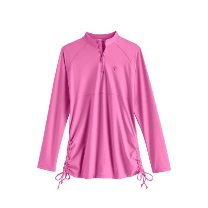 Coolibar - UV Swim Shirt for girls - Lawai Ruche - Solid - Tropical Orchid 
