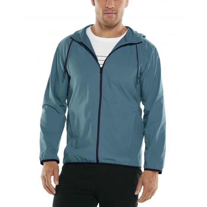 Coolibar - UV Summer Jacket for men - Hullen Hooded - Placid Blue