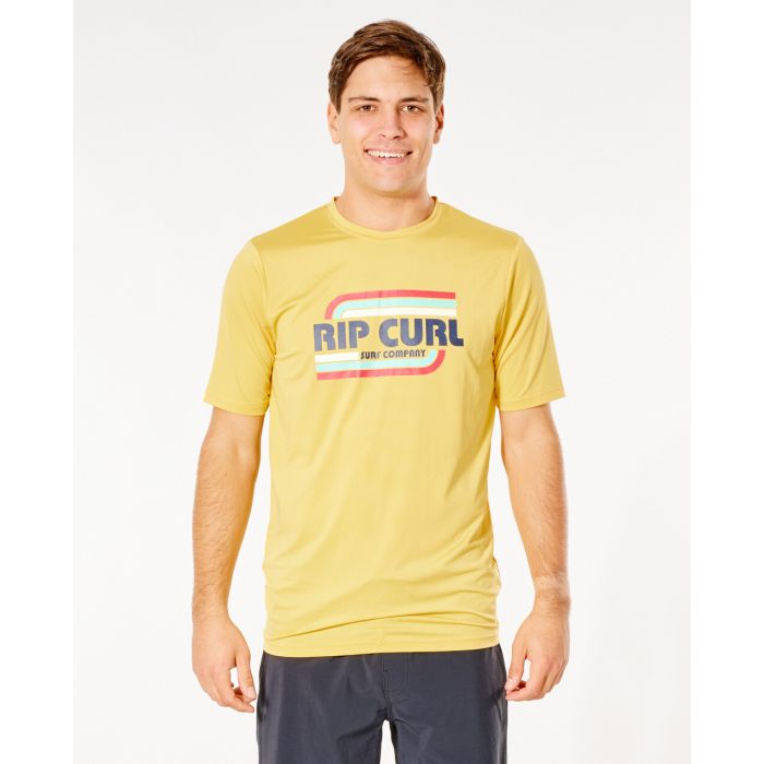 Rip Curl - UV Swim shirt for men - Yeh Mumma - Short sleeve - Retro Yellow