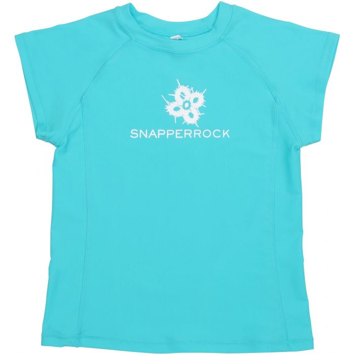 Snapper Rock - UV Shirt Kids Short Sleeve- Aqua Cap Sleeve