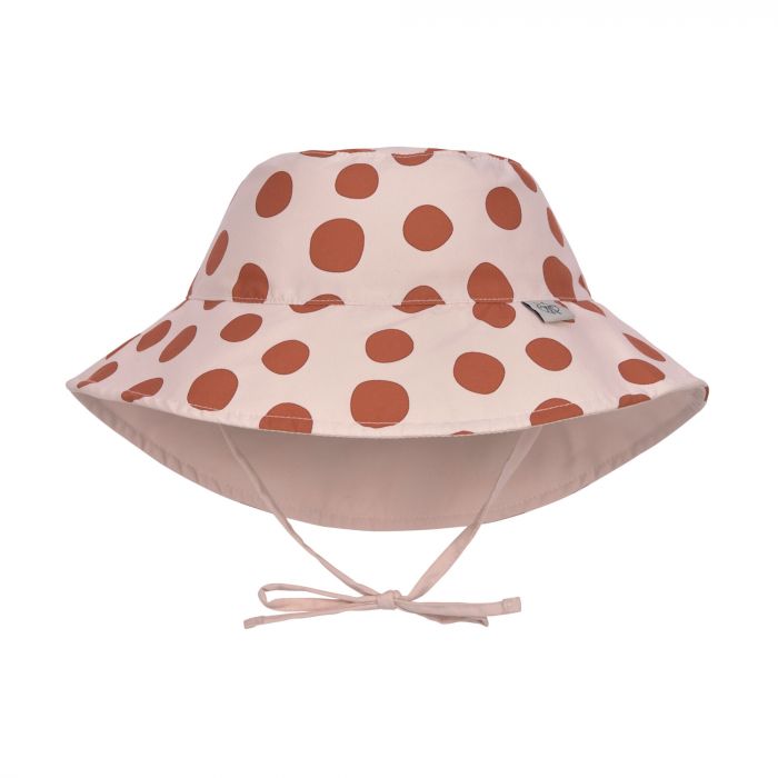 Lässig - UV sun protection bucket hat for kids - Dots - Powder pink