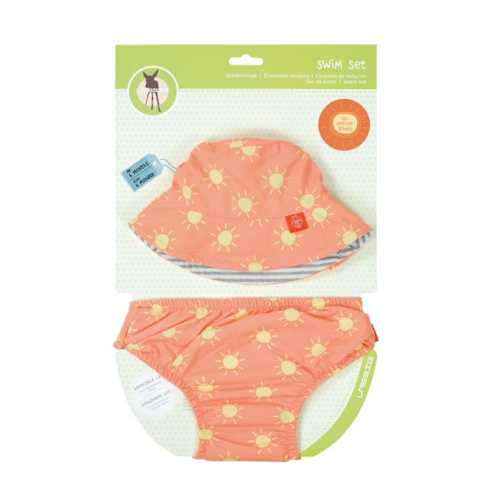 Lässig - UV set including swim diaper and beach hat - Sun - Peach