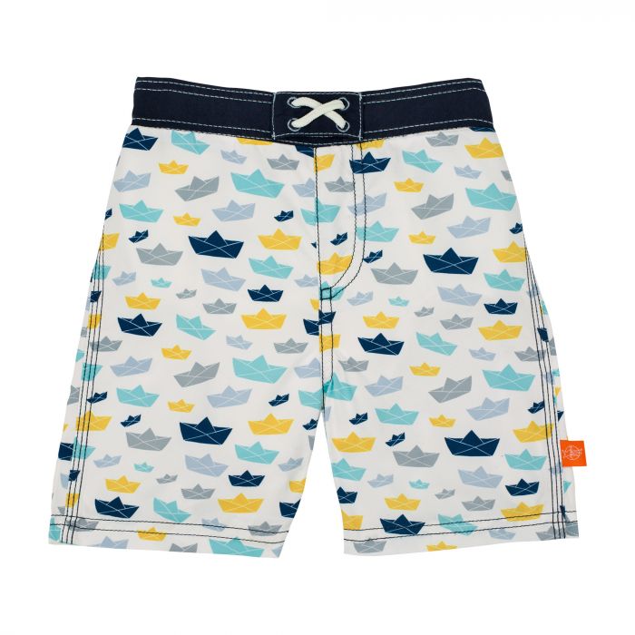 Lässig - Swim shorts for boys - Boat - White / Blue / Yellow