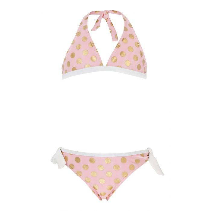 Snapper Rock - Ballet Pink & Gold dots Bikini