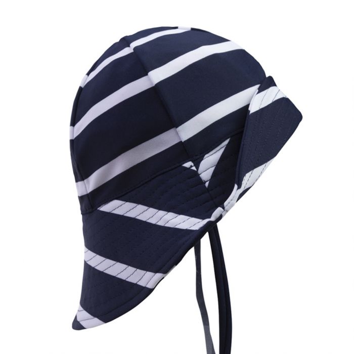 Petit Crabe - UV Sun hat for children - Striped - Navy/White