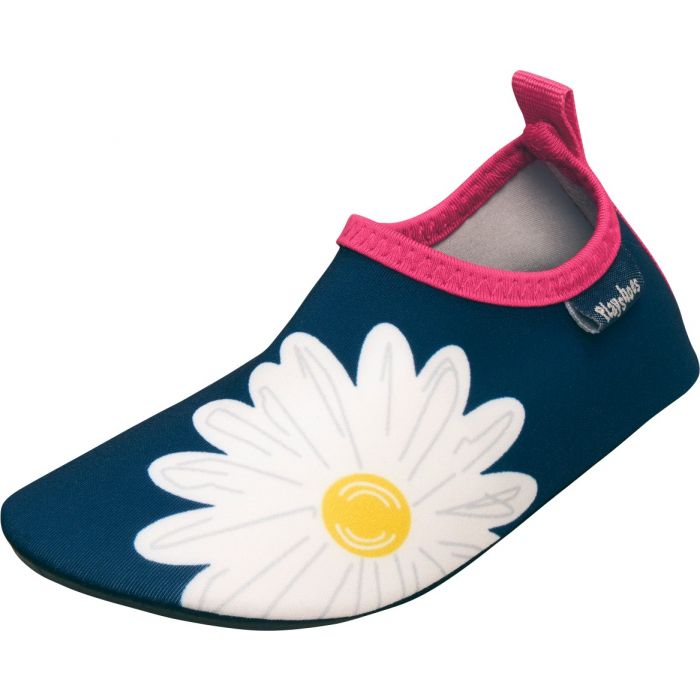Playshoes - UV swim shoes for girls - Oxeye daisy - Navy blue / pink