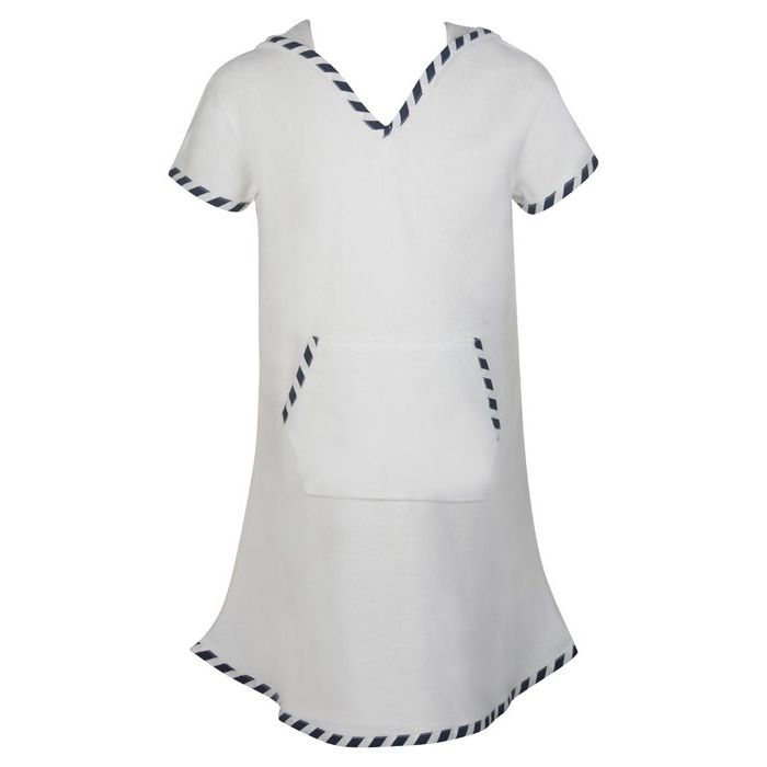 Snapper Rock - Hooded Toweling Dress - White