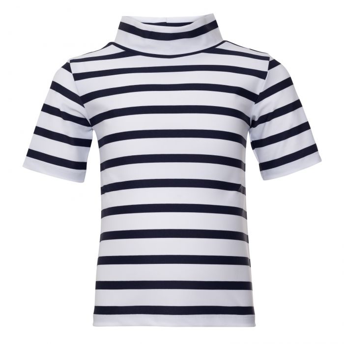 Petit Crabe - UV shirt short sleeves - Striped - White/Navy