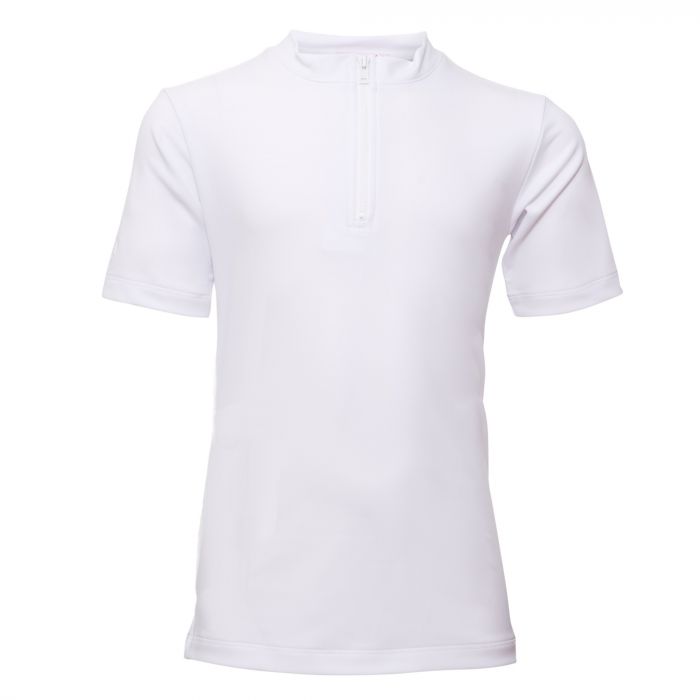Petit Crabe - UV shirt short sleeves and zipper - White