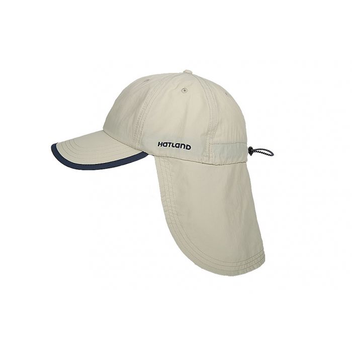 Hatland - UV sun cap with neck flap for men - Stone Anti-Mosquito - Beige