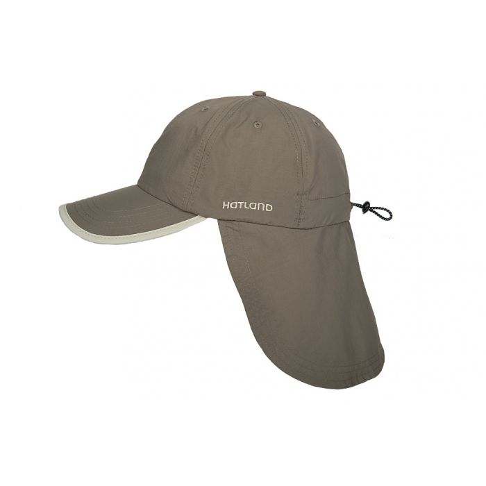 Hatland - UV sun cap with neck flap for men - Stone Anti-Mosquito - Olivegreen