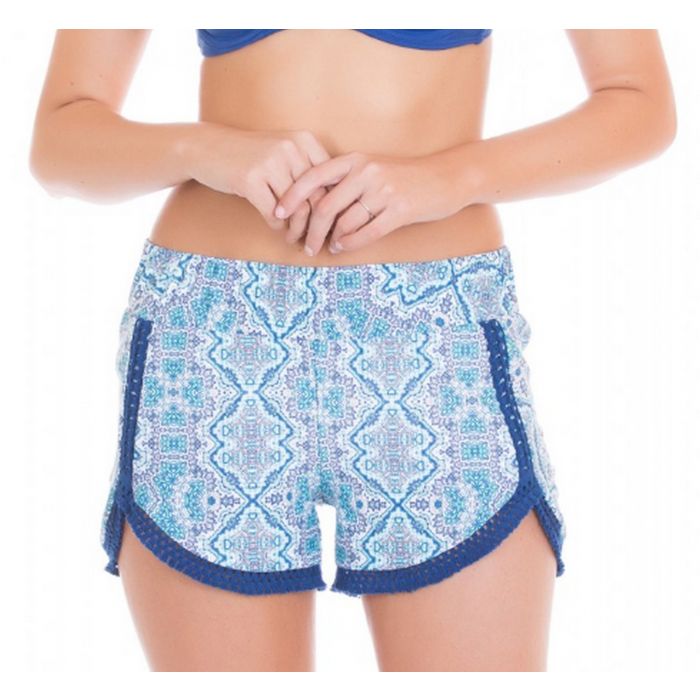 Cabana Life - UV resistant Shorts for ladies - Blue/White