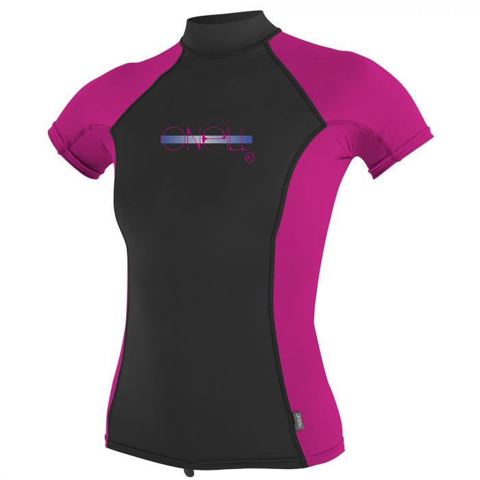 O'Neill - Girls' UV T-shirt - short-sleeve Turtleneck - pink/black