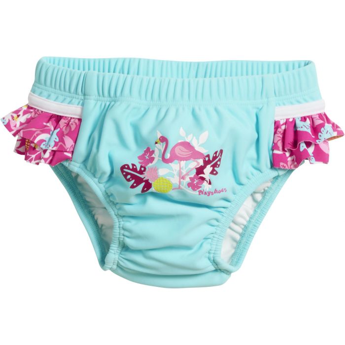 Playshoes - UV swim nappy for girls - Reusable - Flamingo - Aqua/pink