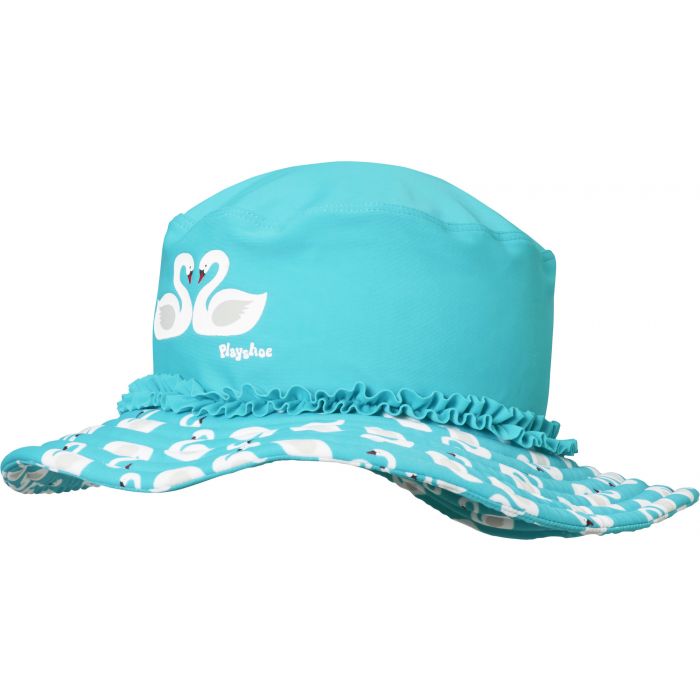 Playshoes - UV sun hat for girls - swans - light blue
