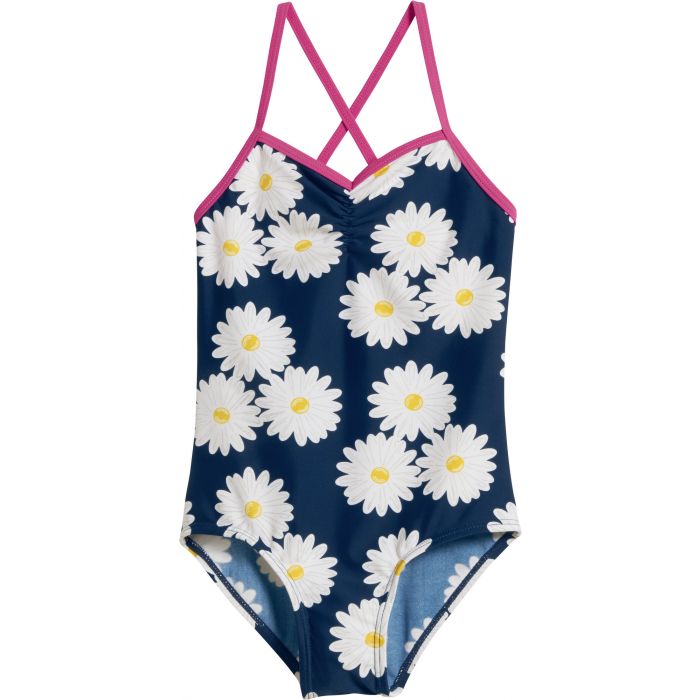 Playshoes - UV bathing suit for girls - Oxeye daisy - Blue/pink/white