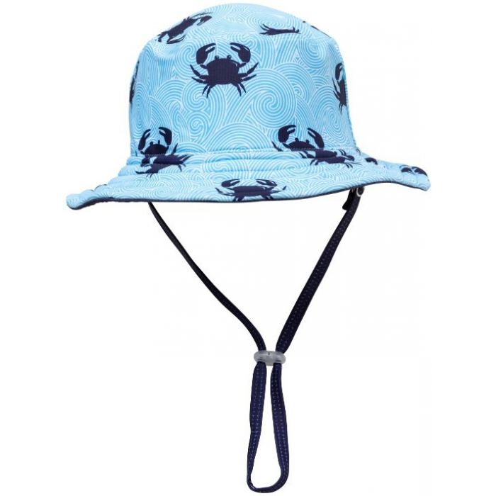 Snapper Rock - UV Bucket Hat for kids - Reversible - Blue Crab - Light Blue/Navy