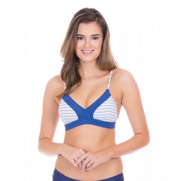 Cabana Life - UV resistant Bikinitop for ladies - White/Blue