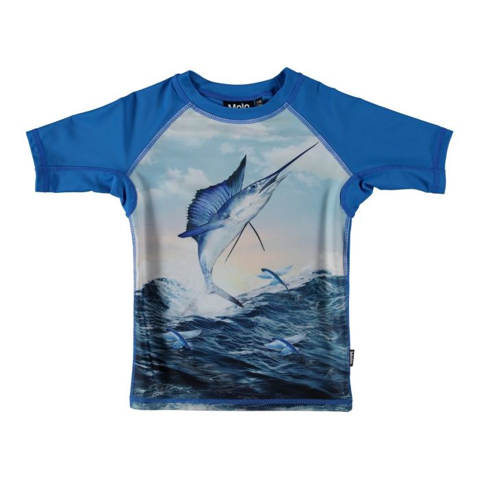 Molo - Kids' short-sleeved UV swim shirt - Neptune - Blue