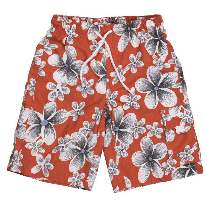 Snapper Rock - UV Board Shorts Kids- Orange Hawaiian