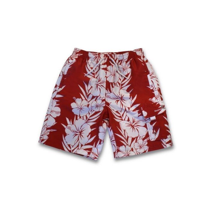 Snapper Rock - UV Board Shorts Kids- Red Hawaiian