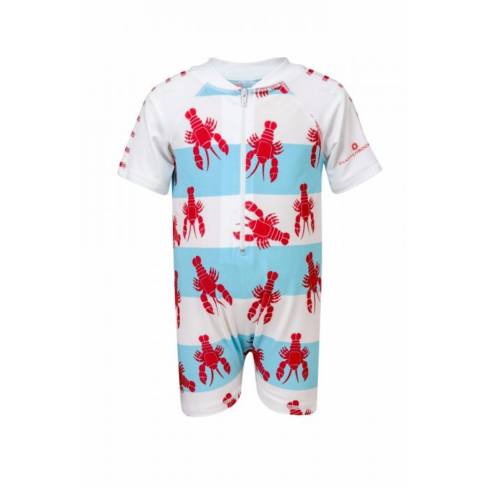 Snapper Rock - Baby UV suit Lobster - Blue / red