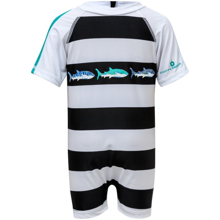 Snapper Rock - UV Swimsuit with short sleeves - Shark - Blue/White