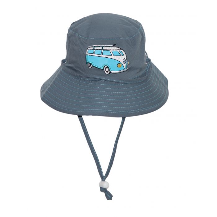 Rigon - UV bucket hat for children - Blue combi bus