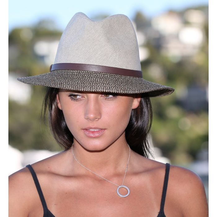 Rigon - UV fedora hat - Unisex - Stone grey / brown