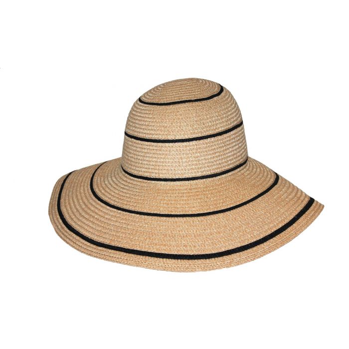 Rigon - Floppy hat for women - Lindeman - Camel with black stripes