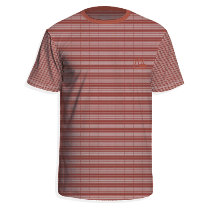 Quiksilver - UV Swimming shirt with short sleeves for men - Striped - Hot sauce heather