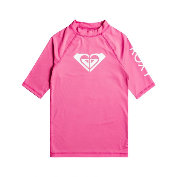 Roxy - UV Rashguard for girls - Whole Hearted - Short sleeve - Pink Guava