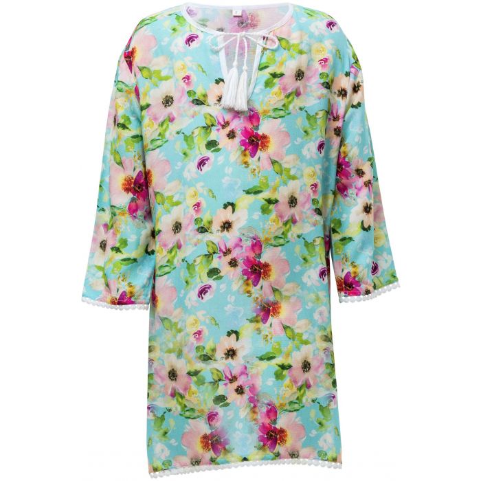Snapper Rock - Tunic for girls - Watercolor Floral - Blue/Pink