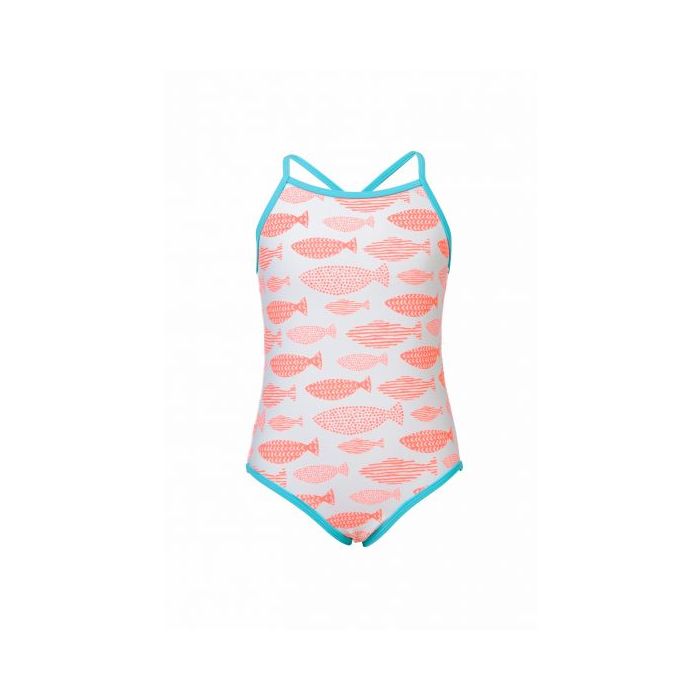 Snapper Rock - Swimsuit Spotty Fish - Coral red
