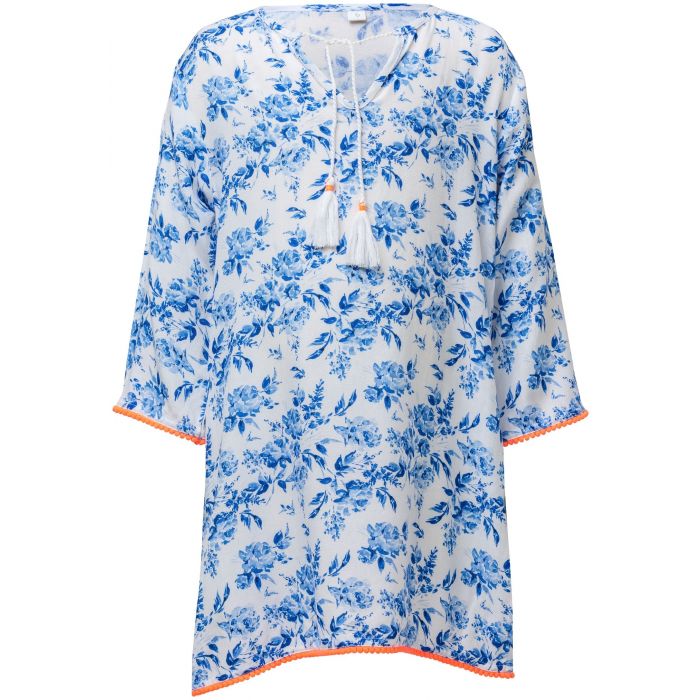 Snapper Rock - Tunic for girls - Cottage Floral - White/Blue