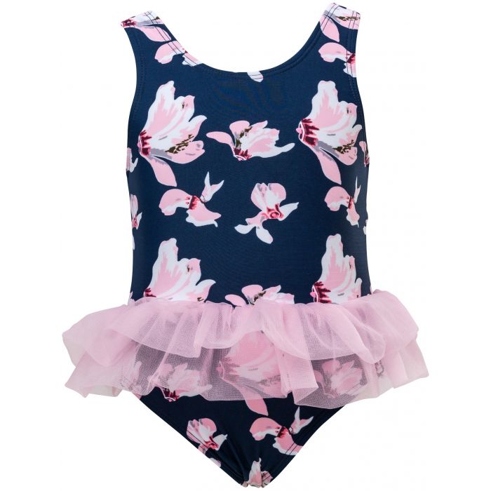 Snapper Rock - Bathing suit with Tulle Skirt - Navy Orchid - Blue/Pink