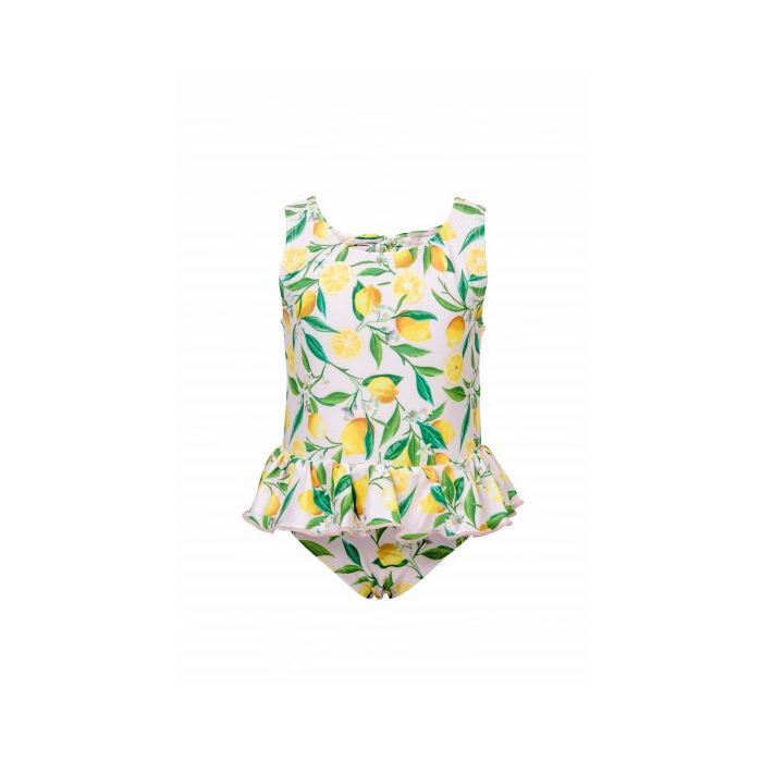 Snapper Rock - Skirted swimsuit Lemon - Lemon print