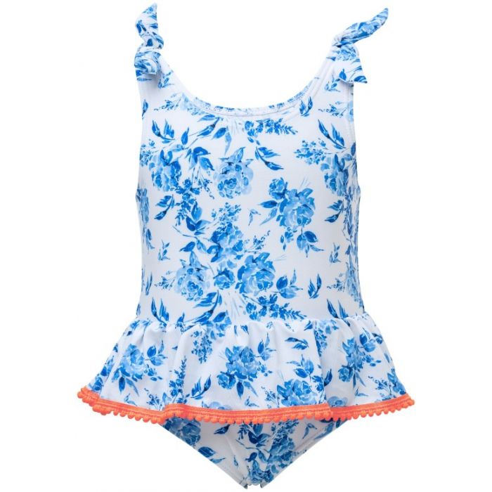 Snapper Rock - Skirted bathing suit - Cottage Floral - Blue/White