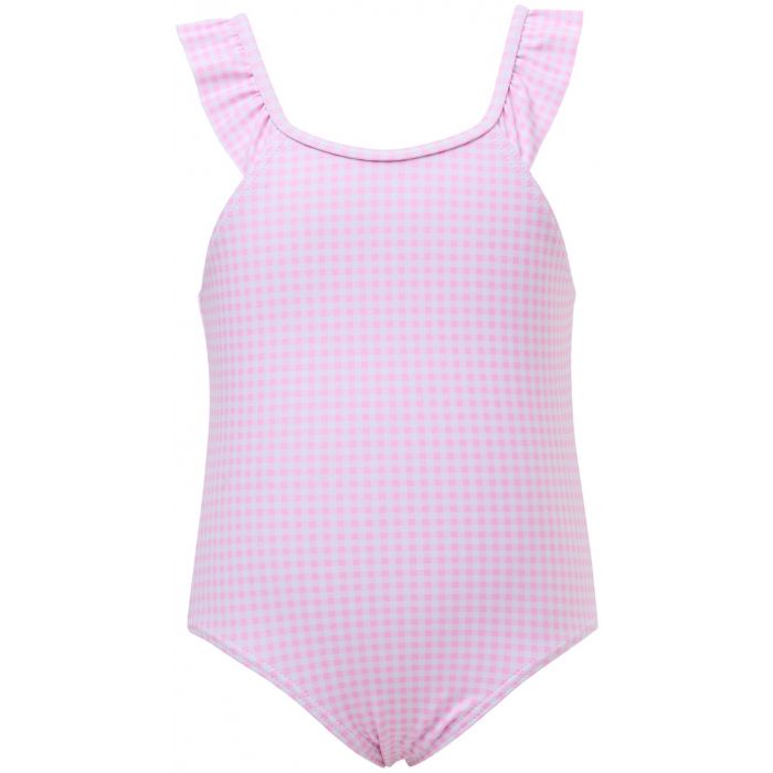 Snapper Rock - UV bathing suit - Pink Gingham - Pink/White