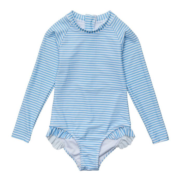 Snapper Rock - UV Swimsuit for girls - Long sleeve - Stripe - Cornflower Blue