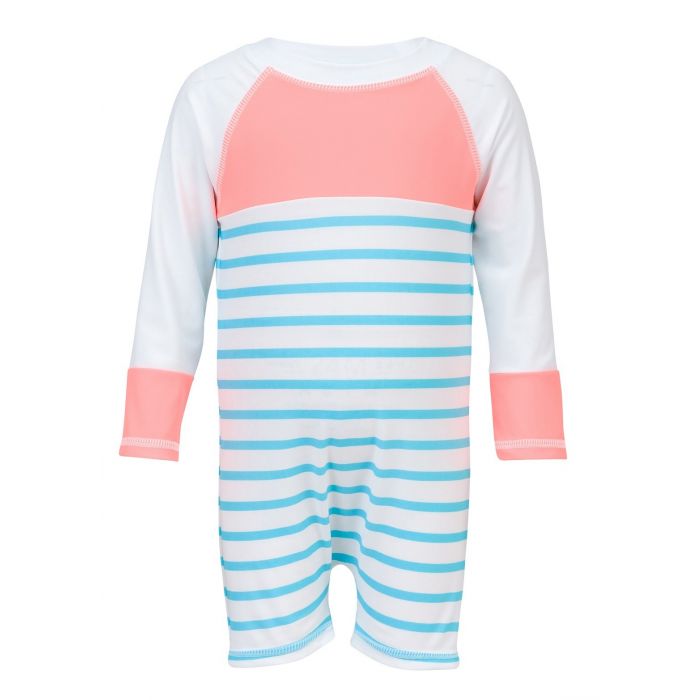 Snapper Rock - baby UV suit Coral Fish - Pink / aqua blue