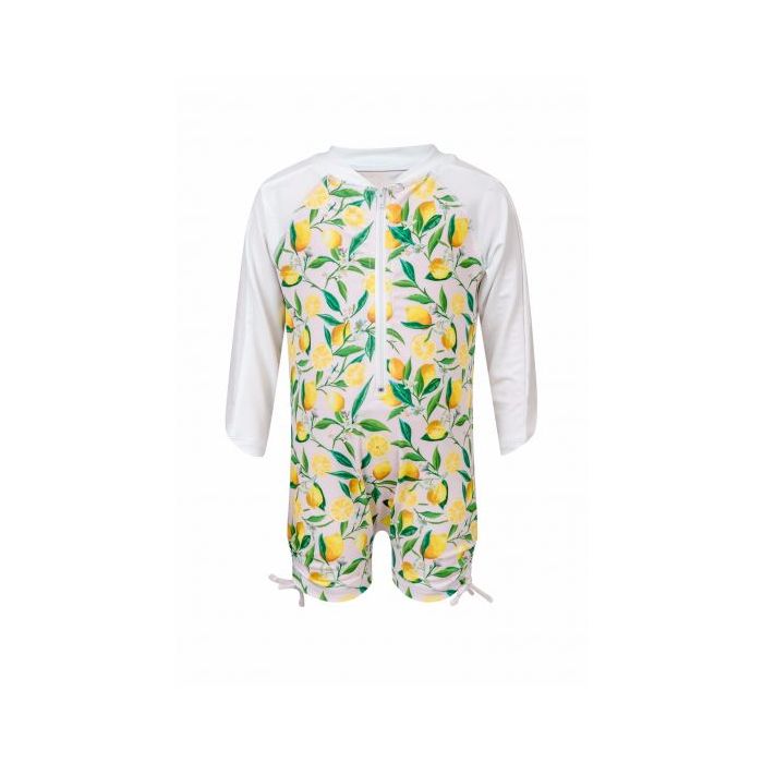 Snapper Rock - Baby UV suit long sleeve Lemon - Lemon print