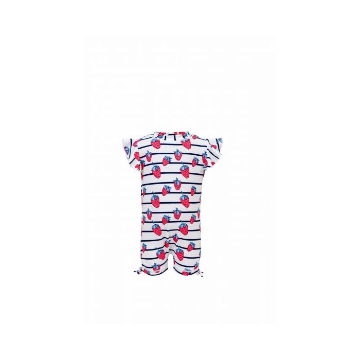 Snapper Rock - Baby UV suit Strawberry - Dark blue stripes