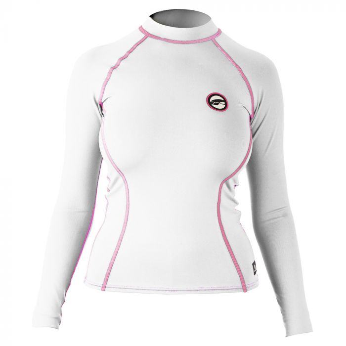 Prolimit - Swim shirt for women with long sleeves - White / pink