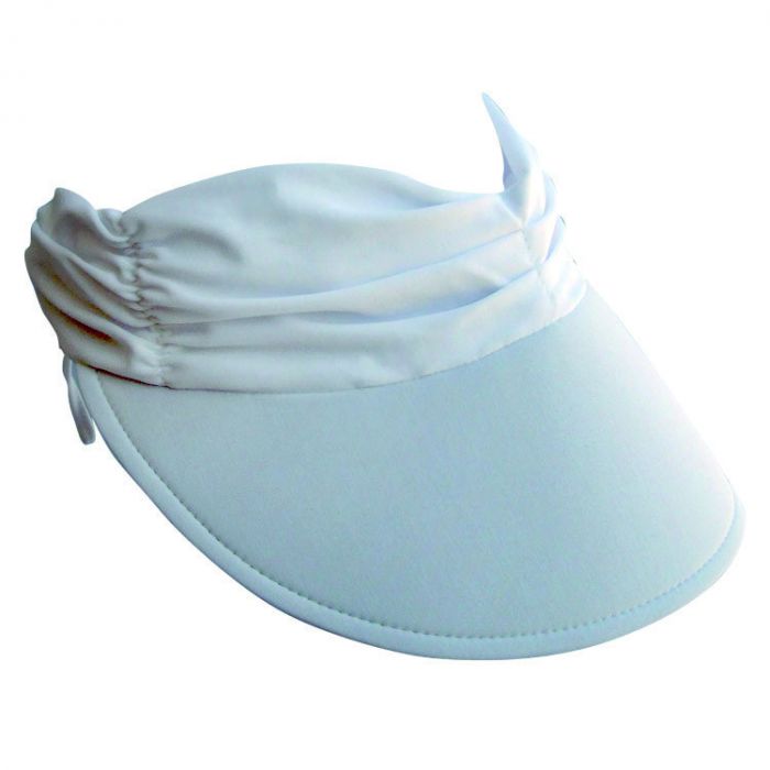 Rigon - Visor for women with pleated fabric - Calypso -White