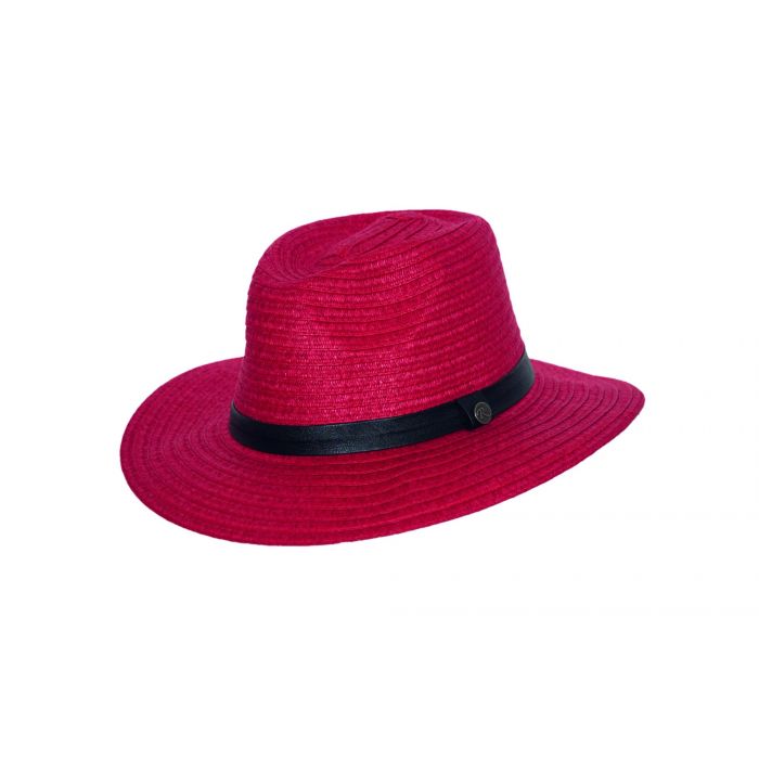 Rigon - UV fedora hat for women - Ruby red
