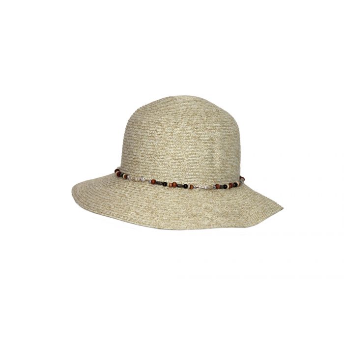 Rigon - UV bucket hat for women with beads - Ivory