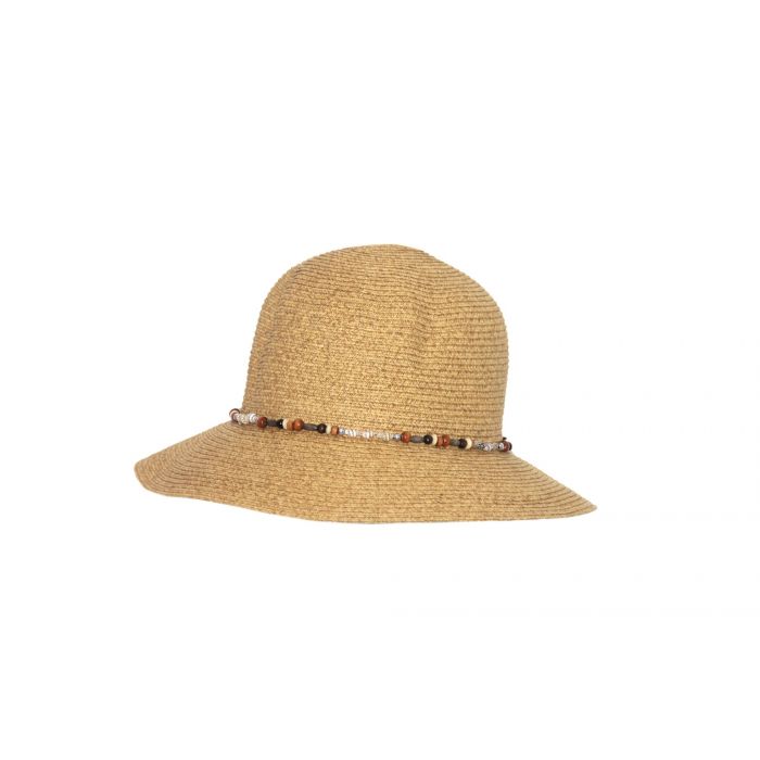 Rigon - UV bucket hat for women with beads - Natural