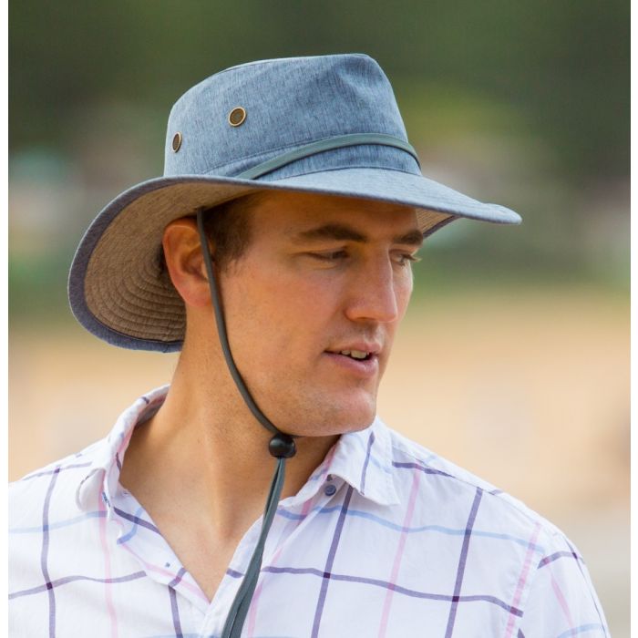 Rigon - UV Safari hat for men - Simon - Blue marle