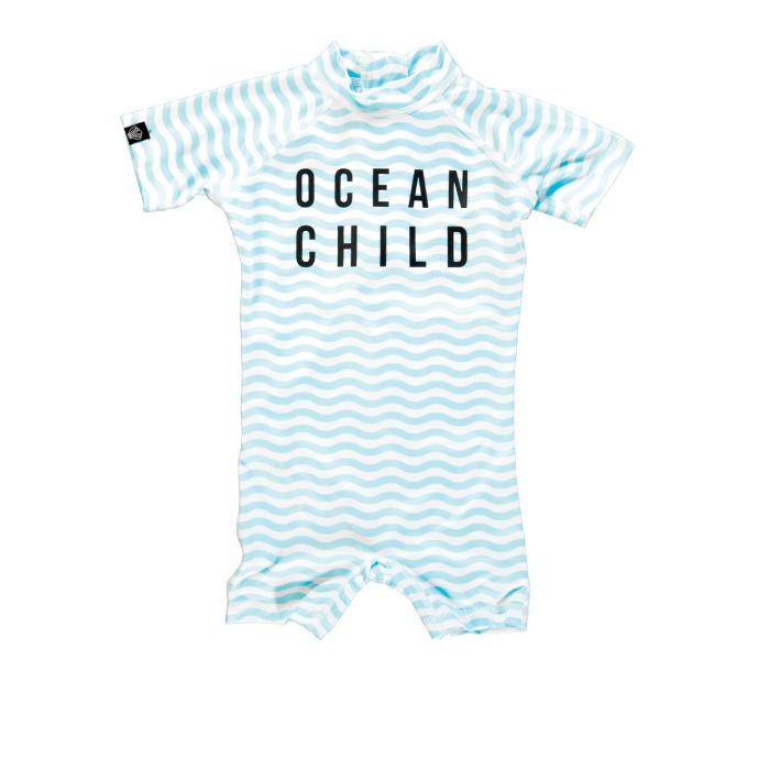 Beach & Bandits - UV swimsuit baby - Ocean Child shorty - White / blue